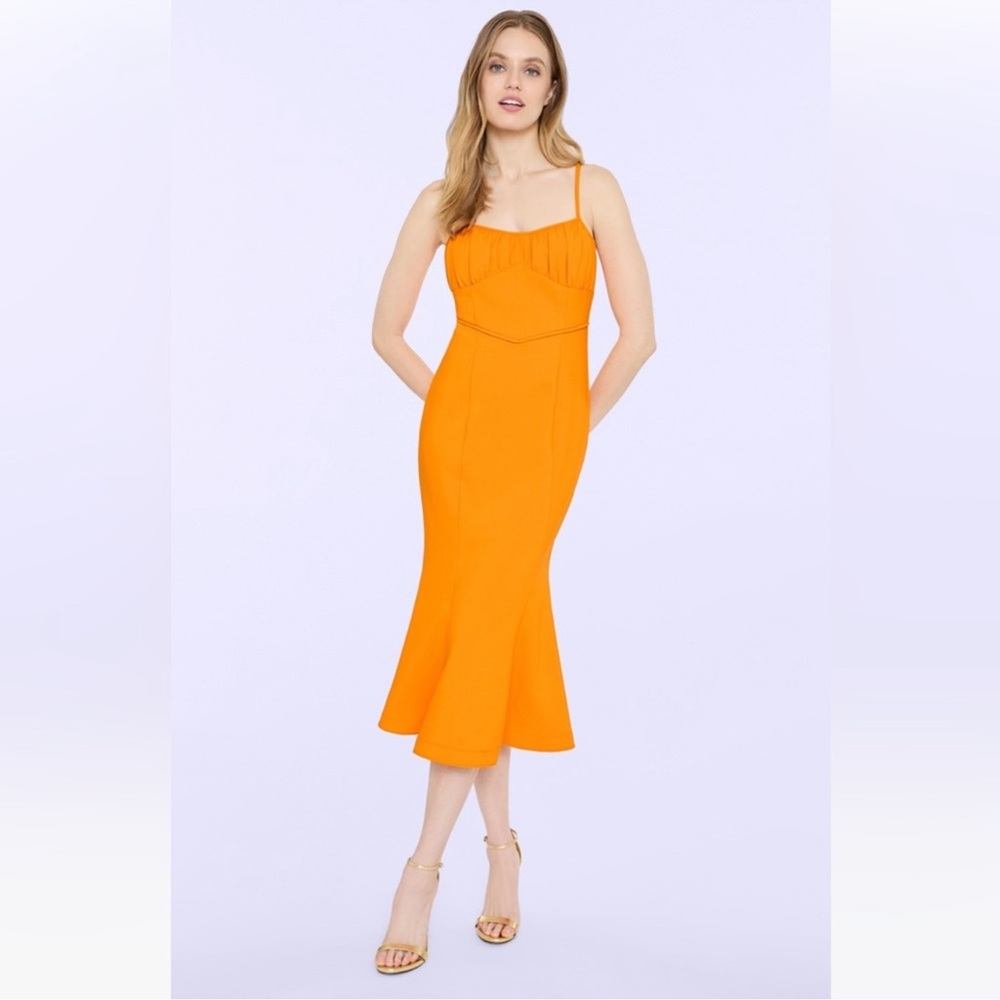 Likely Lyla Trumpet Midi Dress in Clementine Size 6 NWT